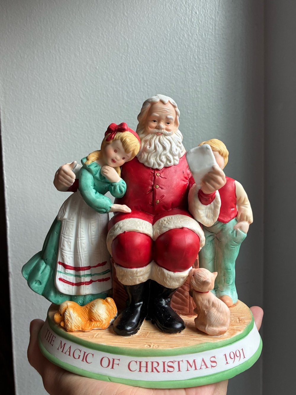 Holly Hobbie 1991 Limited Edition Hand-Painted Porcelain Santa Children